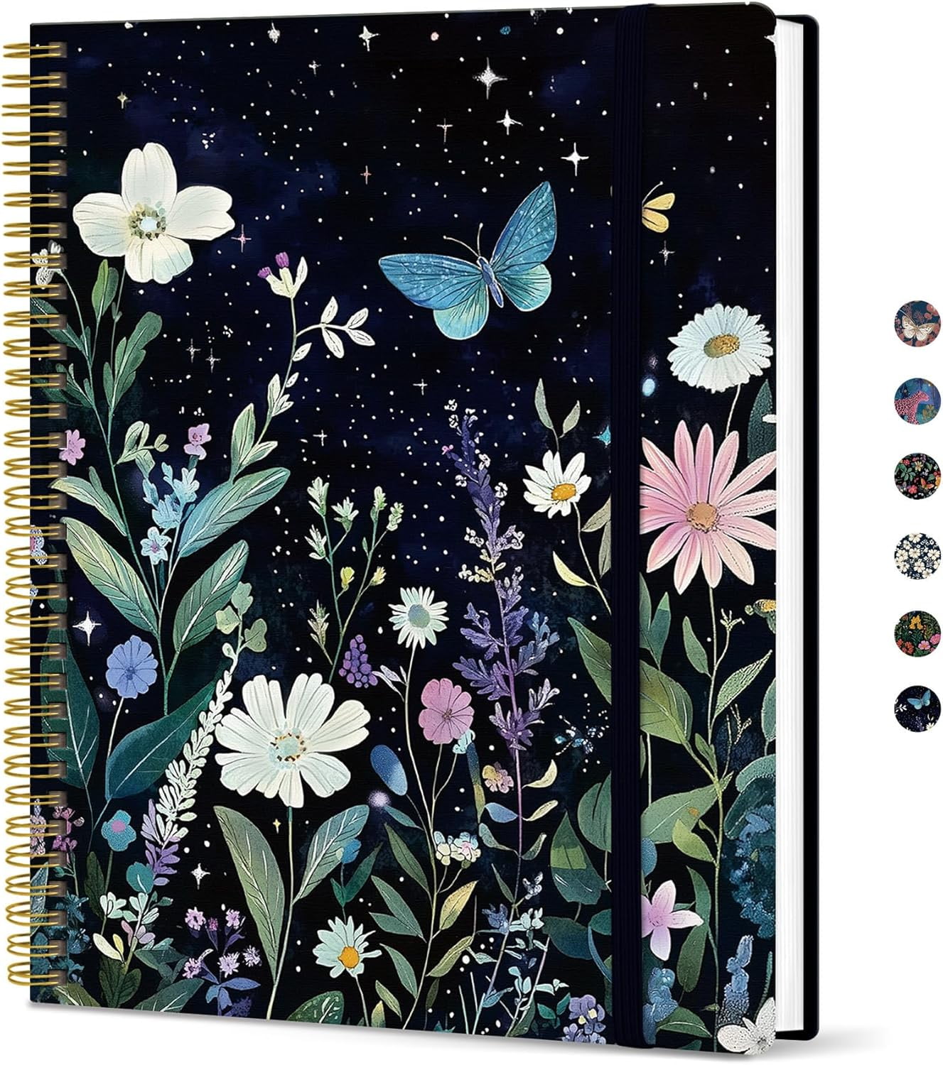 A house of tools Large Spiral Lined Journal for Women, 8.5" x 11" Notebooks for Work Collge Ruled, A4 Aesthetic Cute Journaling Notebooks for Writing, Plastic Cover, Celestial