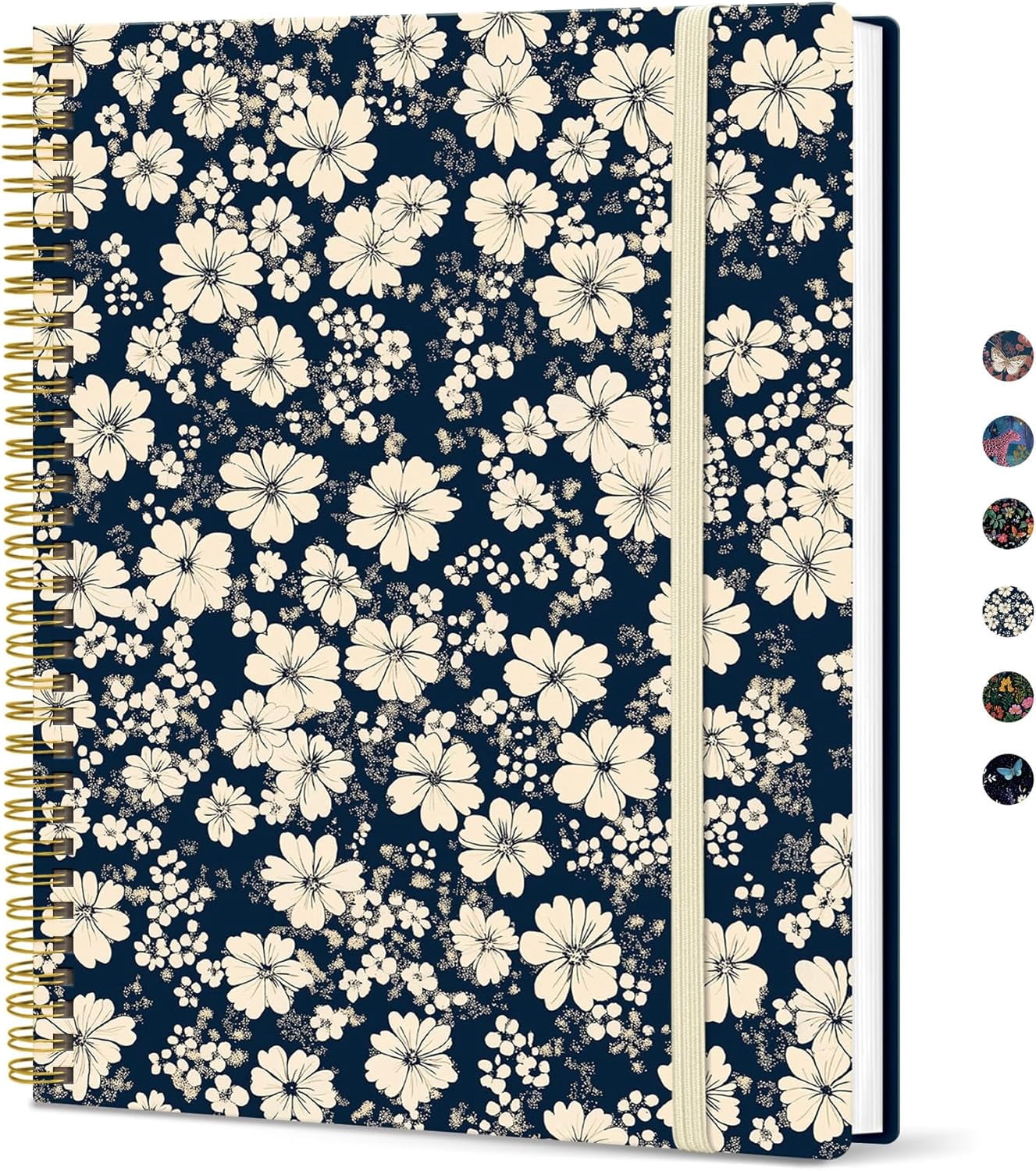 A house of tools Large Spiral Lined Journal for Women, 8.5" x 11" Notebooks for Work Collge Ruled, A4 Aesthetic Cute Journaling Notebooks for Writing, Plastic Cover, Daisy Garden