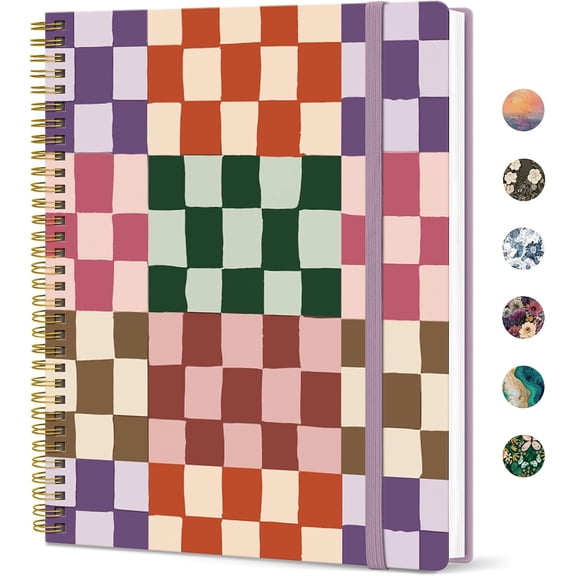 A house of tools Large Spiral Lined Journal for Women and Men, Notebook for Work | Checkered 8.5" x 11" Notebooks for Note taking, Writing & Journaling, College Ruled Pages, Plastic Cover