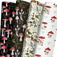 thumbnail image 1 of A house of tools Mushroom Wrapping Paper for Kids Adults- Black White Funny Plant Gift Packaging for Spring Easter Holiday - 20 x 29 Inches, 8 Folded Sheets, Easy to Store…, 1 of 14