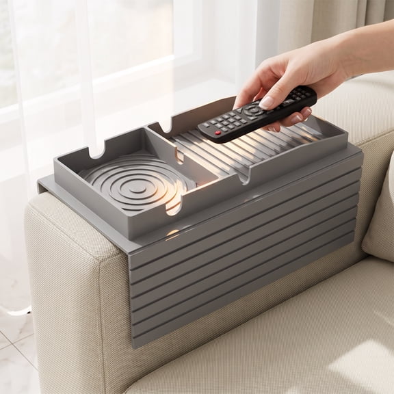 houyihao Sofa Armrest Tray with Cup Holder & Tablet Slot, 16.93*13.39*1.73, Non-Slip Couch Side Table Organizer for Home, Car, Bed & Bay Window