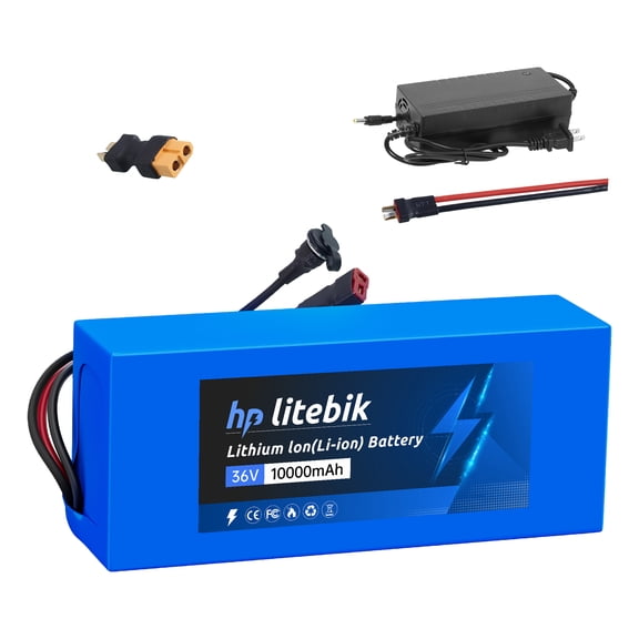 hp litebik Ebike 36v 10ah Lithium ion Battery T Plug 750W for Electric Bicycle Tricycle UL2271