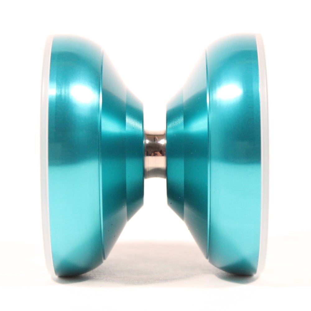 hspin x C3yoyodesign Antipodal Point Yo-Yo - 7075 Aluminum YoYo with PC Rings (Shiny Teal w/Clear Rings)