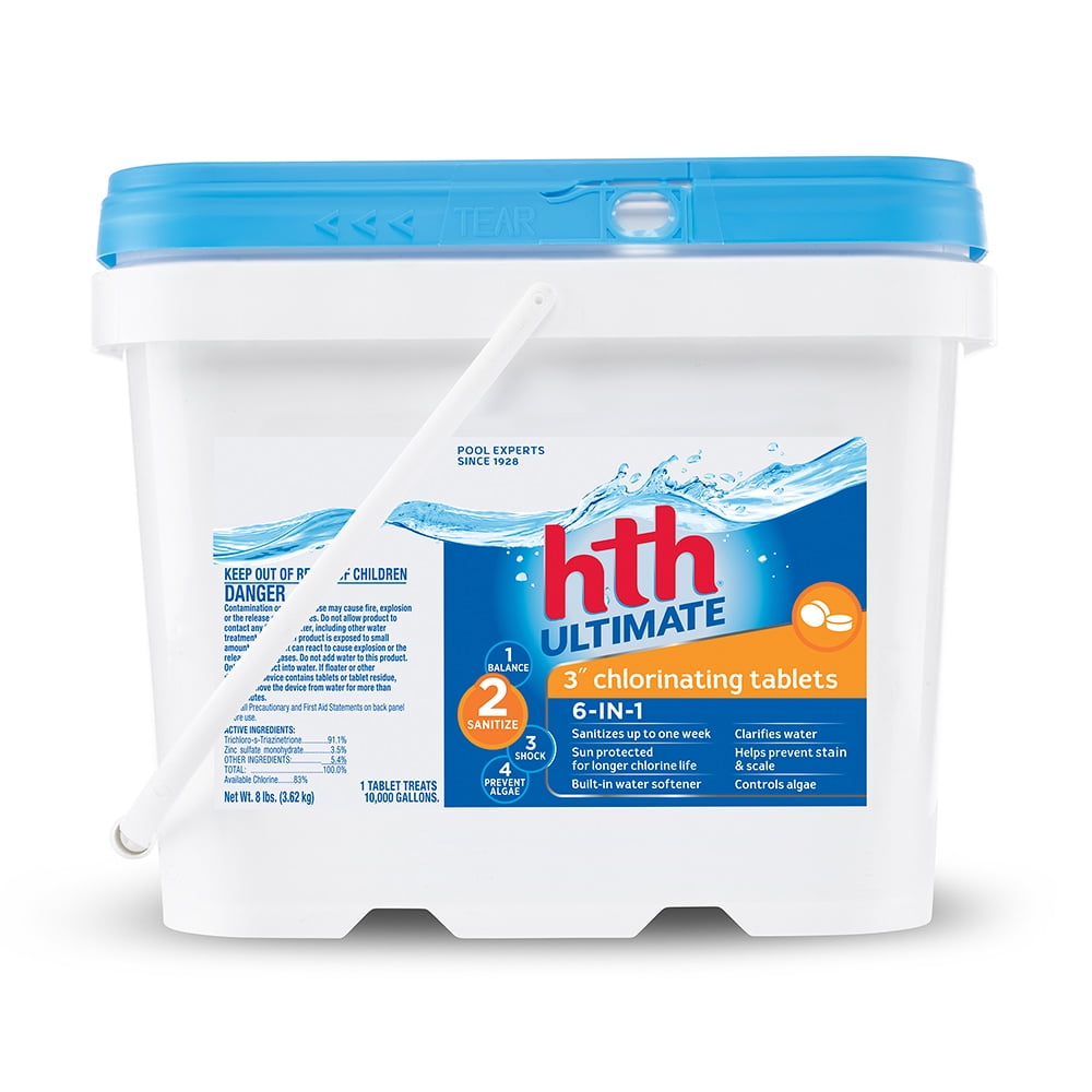 hth® ultimate 3" chlorinating tablets, 8 lbs