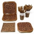 thumbnail image 1 of Leopard Print Party Supplies Pack (113+ Pieces for 16 Guests!), Leopard Party, Cheetah Print Tableware, 1 of 2