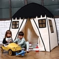 thumbnail image 1 of Love Tree Large Kids Teepee Tent Portable Children Play Tent for Boys Indoor Outdoor Use Fort with Carrying Case Black, 1 of 5