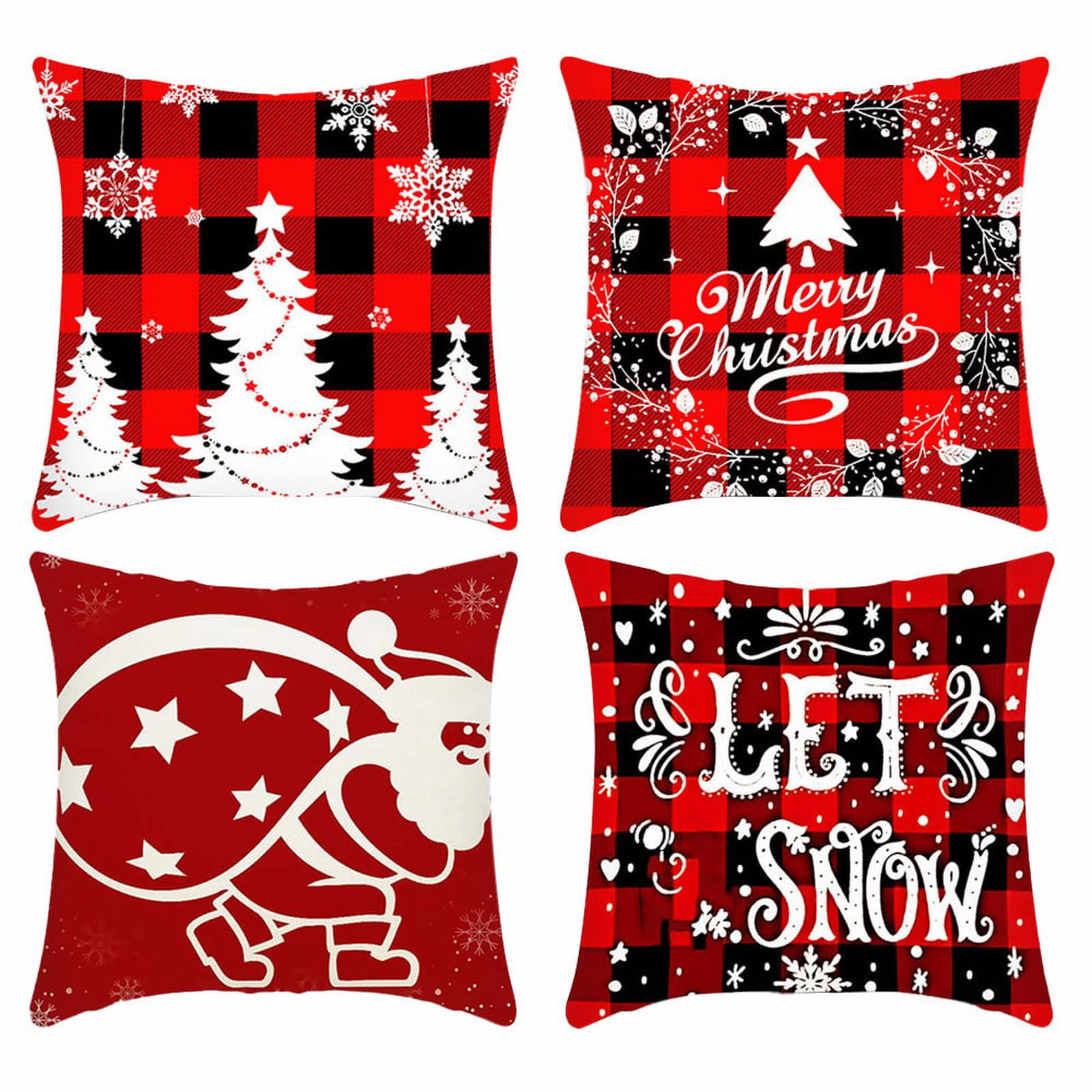 huaai 4 pack christmas throw pillow covers 18''x18'' christmas
