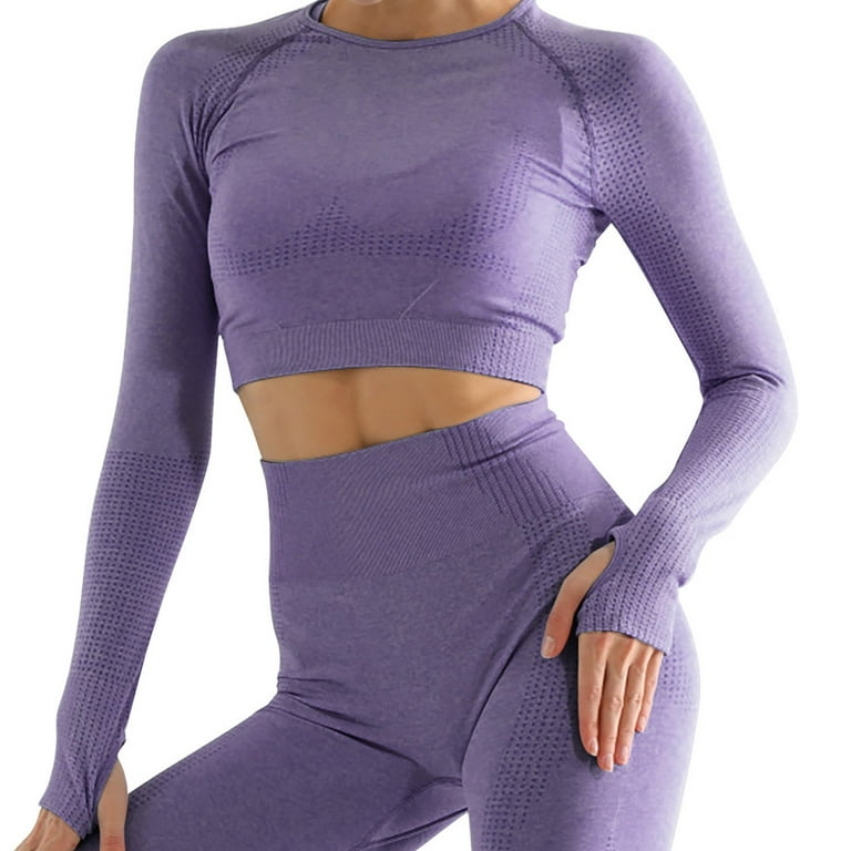 Stylishine Women Seamless Long Sleeve Bodycon Crop Tops Stretch Yoga  Athletic Shirts Control Workout Gym, Blue, Small : : Clothing &  Accessories