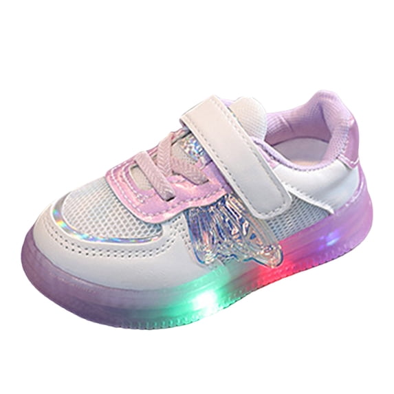 huajiao Baby Girl Boy LED Light Up Shoes Sneakers Lightweight Athletic Running Flashing Sneakers Pre-Walkers
