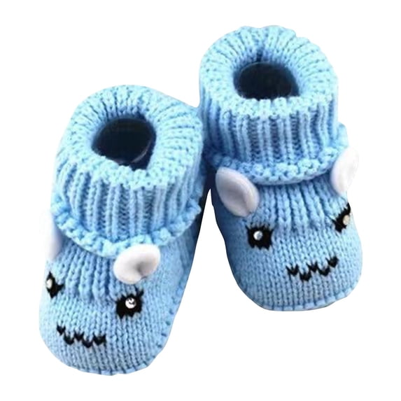 huajiao Baby Girls Boys Knit Booties Newborn Anti Slip First Walking Shoes Sock Slippers Infant Soft Warm Shoes Winter Boots