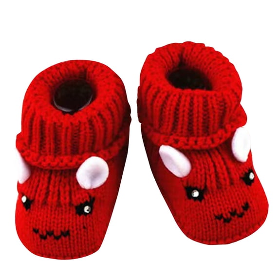 huajiao Baby Girls Boys Knit Booties Newborn Anti Slip First Walking Shoes Sock Slippers Infant Soft Warm Shoes Winter Boots