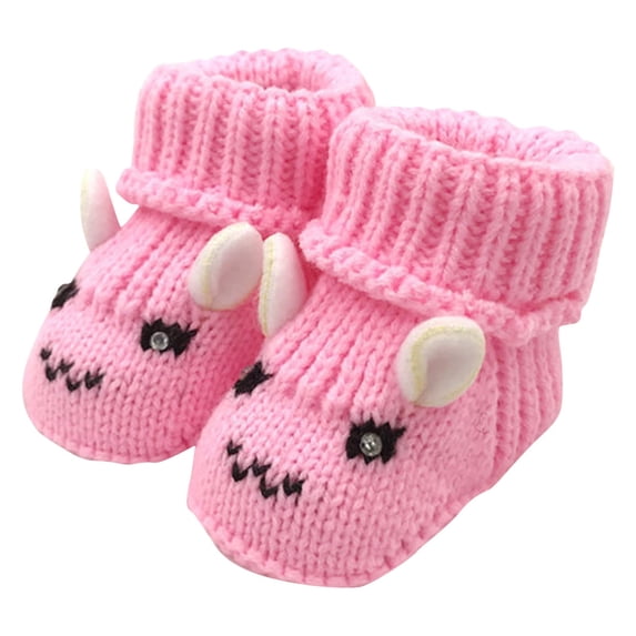 huajiao Baby Girls Boys Knit Booties Newborn Anti Slip First Walking Shoes Sock Slippers Infant Soft Warm Shoes Winter Boots