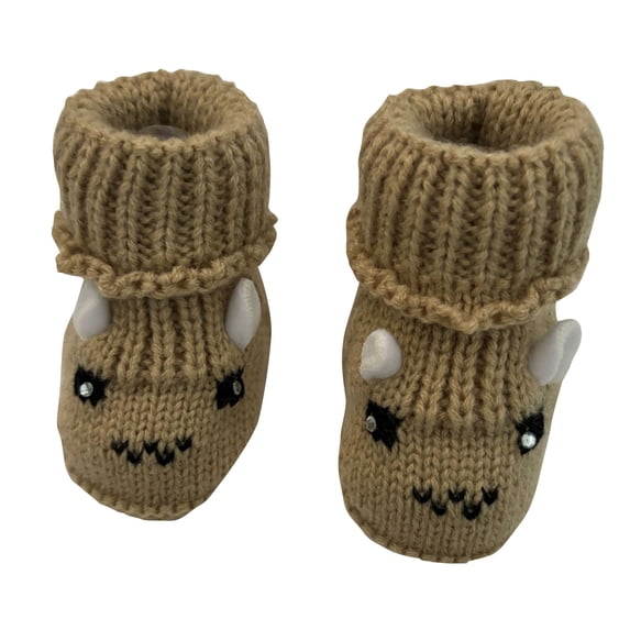 huajiao Baby Girls Boys Knit Booties Newborn Anti Slip First Walking Shoes Sock Slippers Infant Soft Warm Shoes Winter Boots