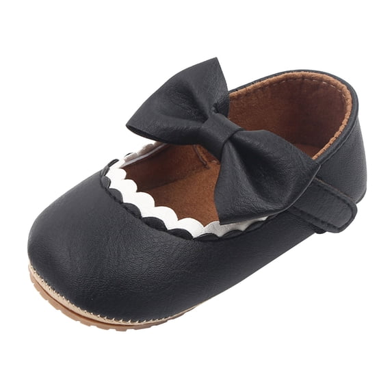 huajiao Baby Shoes 0 3 Months Girls Winter Babys Wedding Princess Crib for First Bowknot Dress Girls Toddler Shoes Infant Walking Shoes Sole Infant Baby Boots Newborn Shoes