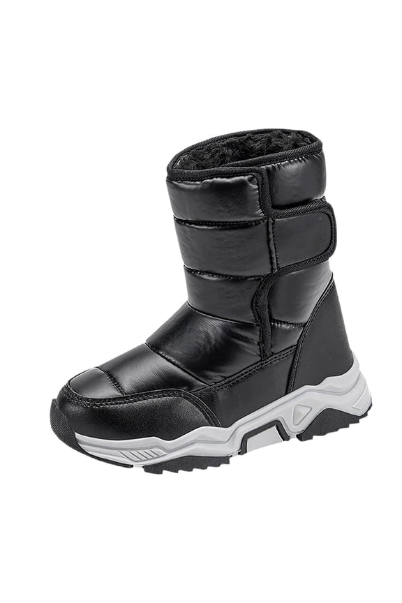 Big Kids Winter Sno1 Boots Waterproo1 Warm Fluff1 Fu1 Lined Mid Calf Rain Ski Shoes Little Boys Girls Non-Sli1 Snowboots