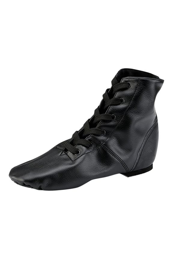 Children’s Practic𝐞 Dancing Shoes Soft Leather Flat Lace-Up Jazz Boots Black Jazz Shoes Gymnastics Shoes Leather