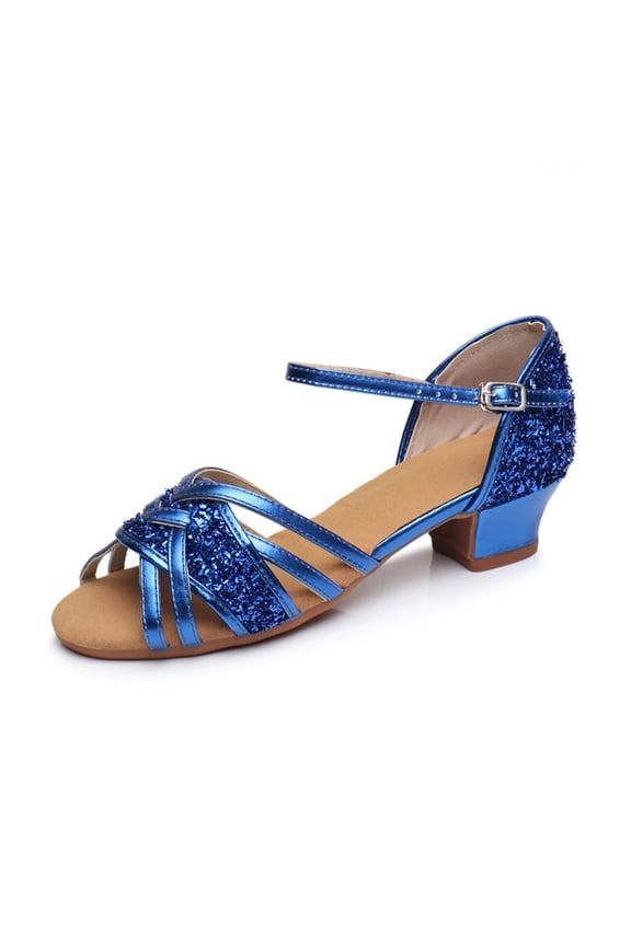 Girls Latin Dance Shoes Low Heels Ballroom Sals𝐚 Tango Performance Practice Dance Shoes for Toddler Kids Tan