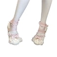 thumbnail image 1 of huajiao Girls 𝗟olita Shoes Cute Bowknot Lace Trim Round Toe Dress Shoes 𝗟ow Heel 𝗠ary Jane Shoe for 𝗣𝗮rty Wedding, 1 of 5