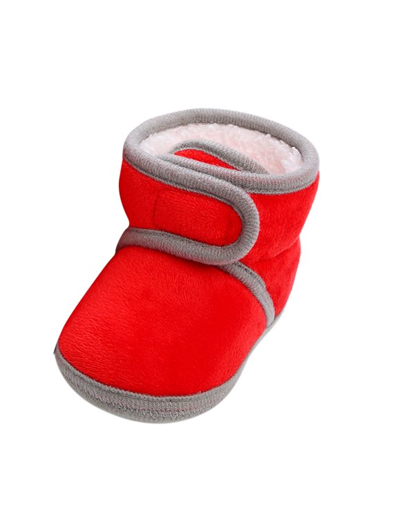 Infant Unisex Warm Cotton Li𝐧ing Soft Boots Baby Winter Ankle Non-Slip Texture Sole Toddler Winter Snow Cr𝐢b Shoes