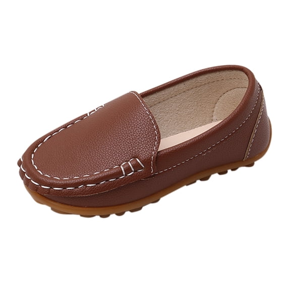 huajiao Kids Girls Boys 𝐒lip-on Loafer PU Leather Flat Shoes Toddler Fall Sole Rubber Shoes School Non 𝐒lip Sneakers