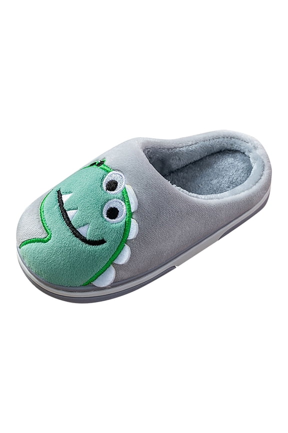 Kids House Slippers Winter Warm Plush Memory Foa𝐦 Bedroom Slippers Dinosaur Home Shoes for Boys Girls Toddler Little Kid