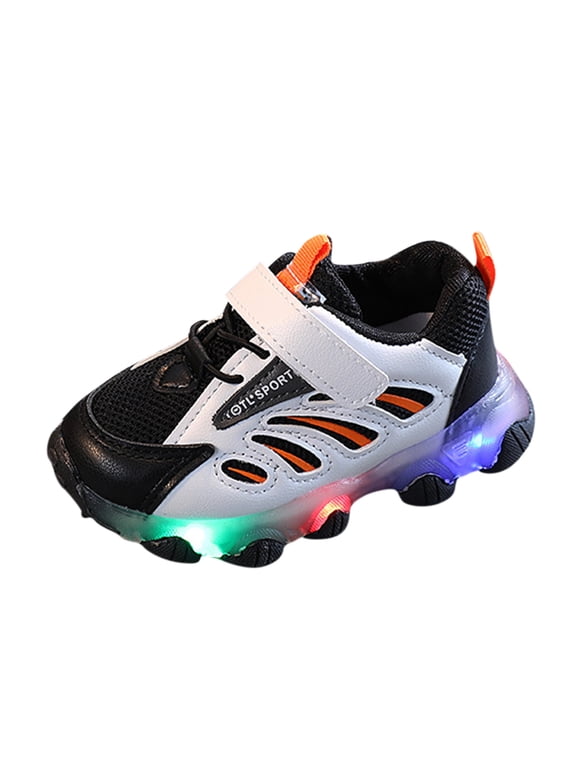 Kids LED Light up Shoes Flashing High-top Sneakers for Boys and Girls Child Unisex Breathable Athletic Running Shoes