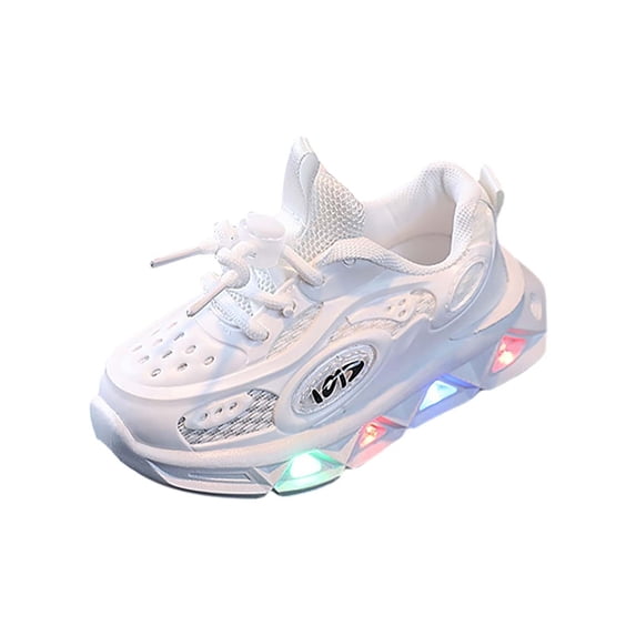 huajiao Kids Light Up Flashing Sneakers, Boys Girls Athletic Shoes with Strap, Fashionable Cute Girls Shoes Kids Women Shoes