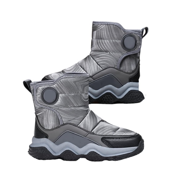 huajiao Kids Sno1 Boots Insulated Waterproo1 Fu1 Lined Warm Non-Sli1 Winter Shoes for Boys Girls Outdoor Walking Hiking Shoes