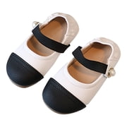 huajiao Toddler Girls Dress Shoes Color Block Mary Jane Ballet Flat  Flower Girl School Part  Wedding Shoes