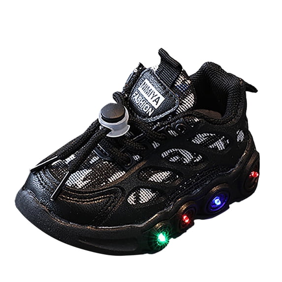 huajiao Toddler Girls Led Shoes Spring Light Up Non-𝗦lip Sport Walking Shoes Boys Lightweight Mesh Breathable Footwear