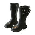 thumbnail image 1 of huajiao Toddler Girls Shoes Long Boots High Boots Autumn And Winter New Girl Soft Bottom Leather Size 6 Toddler Girls Shoes, 1 of 9