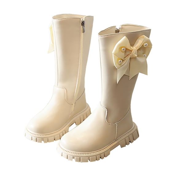 huajiao Toddler Girls Shoes Long Boots High Boots Autumn And Winter New Girl Soft Bottom Leather Size 6 Toddler Girls Shoes