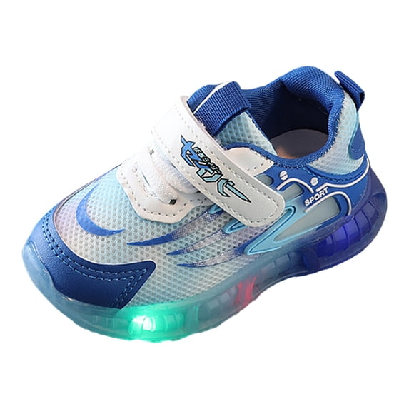 huajiao Unisex Kids' Light Up Shoes Slip On Sneaker Toddler Walking Shoes Non-Slip Breathable Sports Running Shoes
