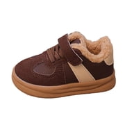 huajiao Winter Flat Sneakers Warm Shoes for Kids Boys Girls Shoes Plush Lined Non  lip Breathable  lip on Sneakers