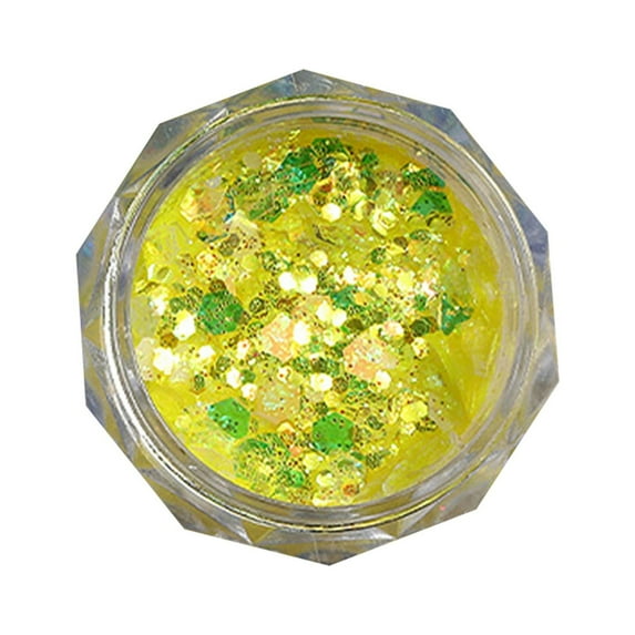 huanledash 1 Box Nail Art Sequin Shiny Effect Luminous High Gloss Non-drop DIY Iridescent Firefly Style Glow-in-the-dark Nail Glitter Flash Party Supply