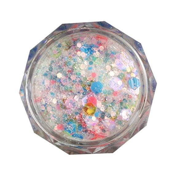 huanledash 1 Box Nail Art Sequin Shiny Effect Luminous High Gloss Non-drop DIY Iridescent Firefly Style Glow-in-the-dark Nail Glitter Flash Party Supply