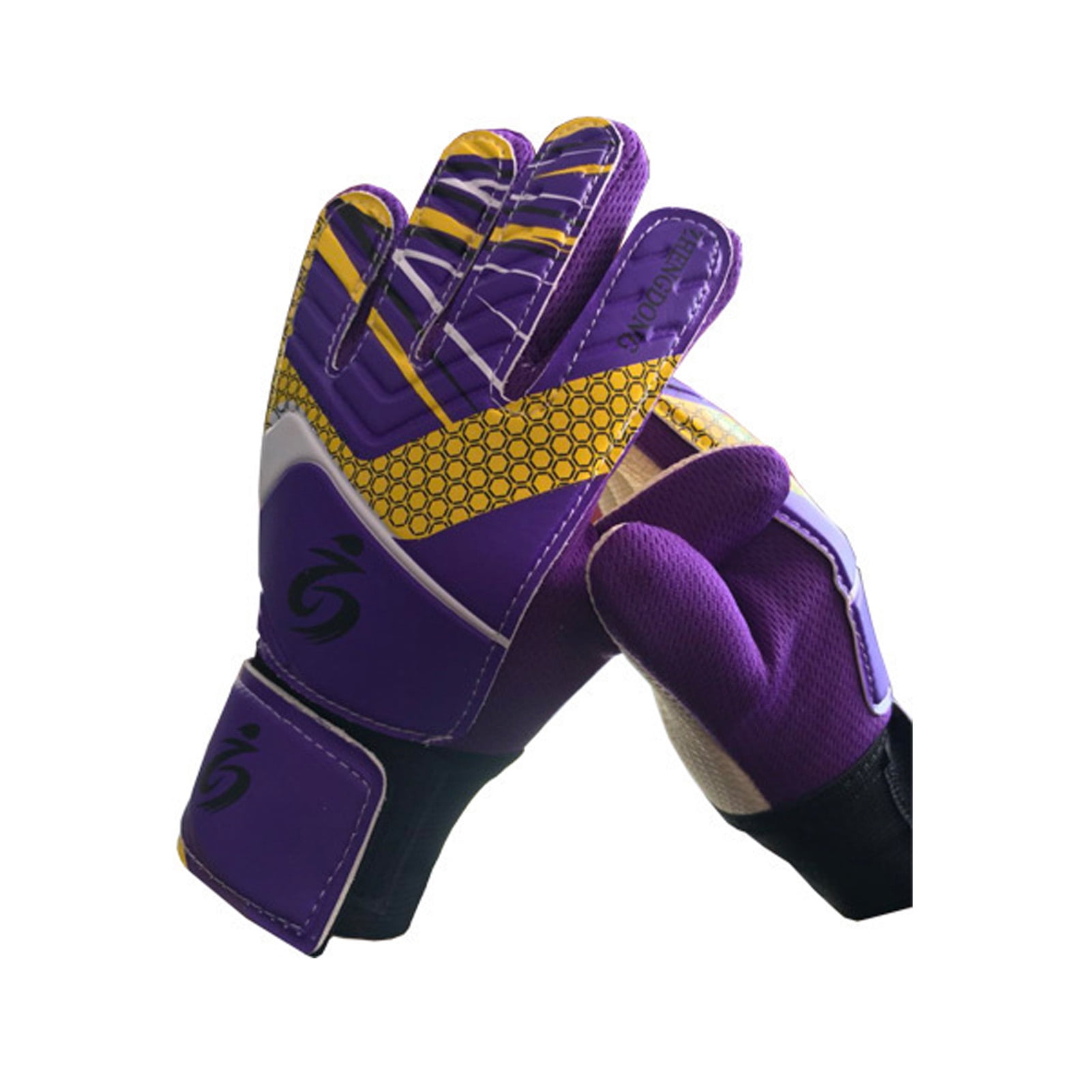 UDIYO 1 Pair Goalie Gloves Non-slip Sweat Absorption High Elasticity Children Soccer Goalkeeper Gloves Sports Protective Gear