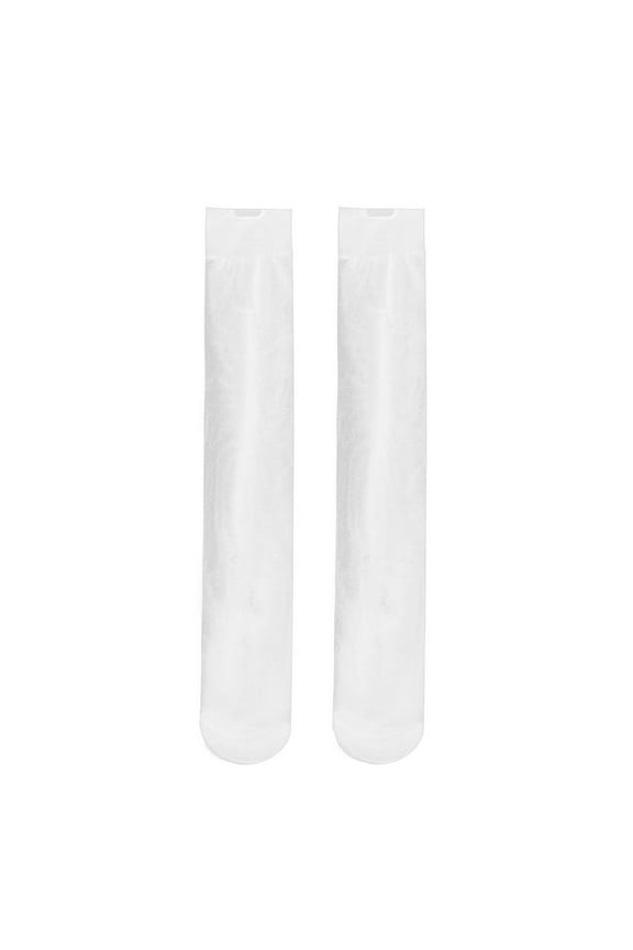 1 Pair Stockings Solid Color Sweat-absorbing Breathable Sweet High Elasticity Knee Socks for Daily Wear