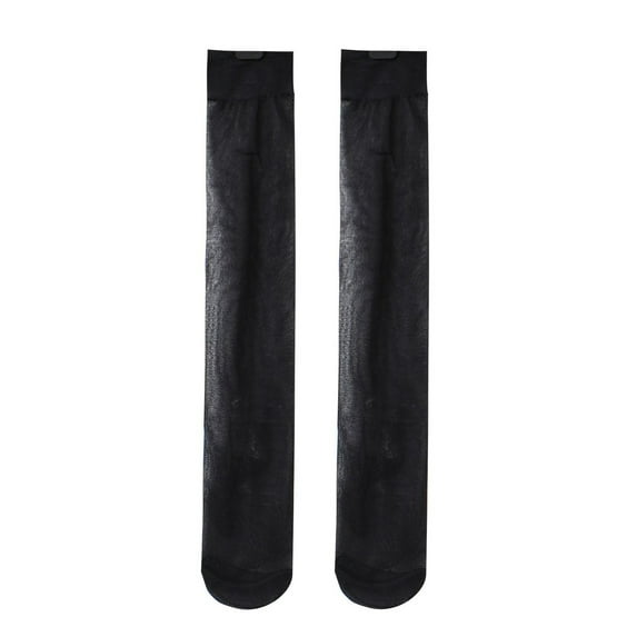 huanledash 1 Pair Stockings Solid Color Sweat-absorbing Breathable Sweet High Elasticity Knee Socks for Daily Wear