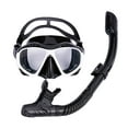 thumbnail image 1 of huanledash 1 Set Swimming Goggles Set Breathable Anti-fog High Clarity Large Frame Silicone Diving Face Goggle Full Dry Breath Tube Snorkeling Supply, 1 of 8
