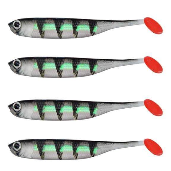 huanledash 4Pcs Fishing Lures Simulated Realistic Fish Eyes Handmade Anti-break Angling PVC T Tail Hollow Fishing Baits Fishing Accessories