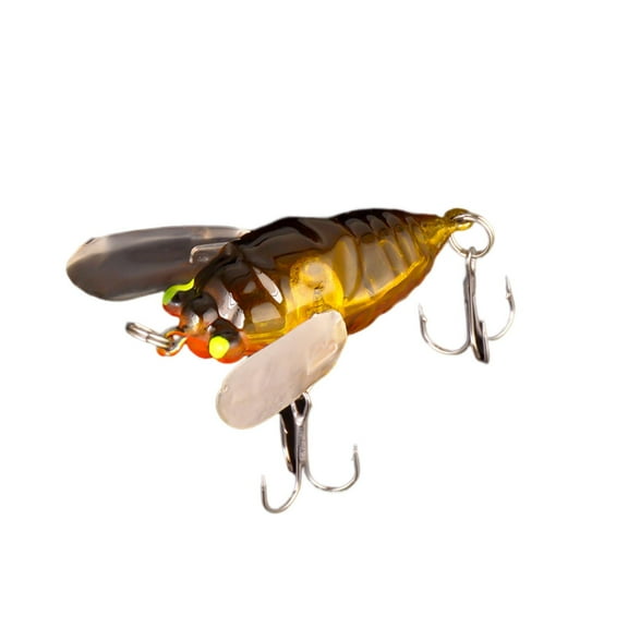 huanledash 6.5g/5cm Lure Bait Treble Hook Noise Temptation Luminous Cicada Dazzling Glow-in-the-dark Fake Lure Fishing Supplies