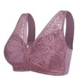 thumbnail image 1 of huanledash Elderly Women Bra Lace Wide Shoulder Straps Front Zipper Wire Free Plus Size Lady Bras Daily Wear Clothes, 1 of 8