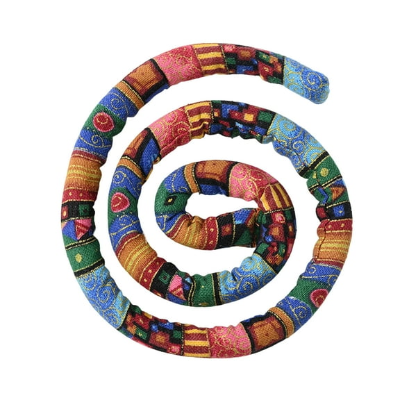 huanledash Ethnic Style Retro Print Dreadlocks Hair Tie Handmade Flexible Iron Wire Embedded Bendable Ponytail Holder Hair Accessories