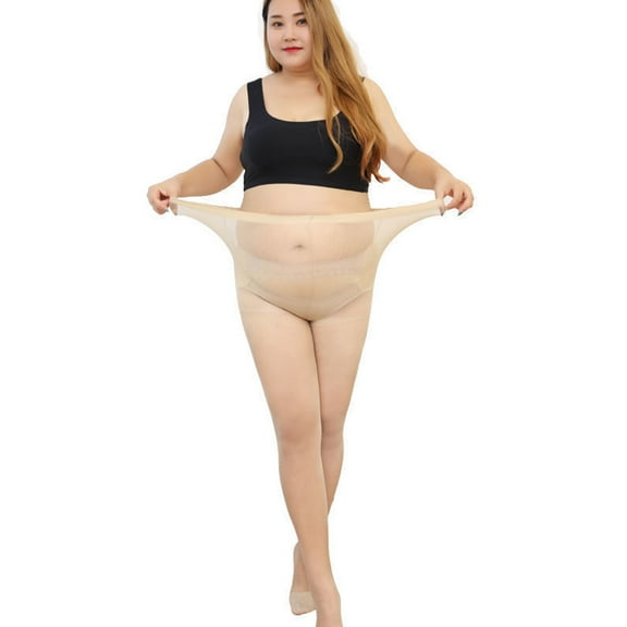huanledash High Waist Ultrathin Seamless Women Stockings Plus Size See-through Good Elasticity Clear Bottomed Pantyhose