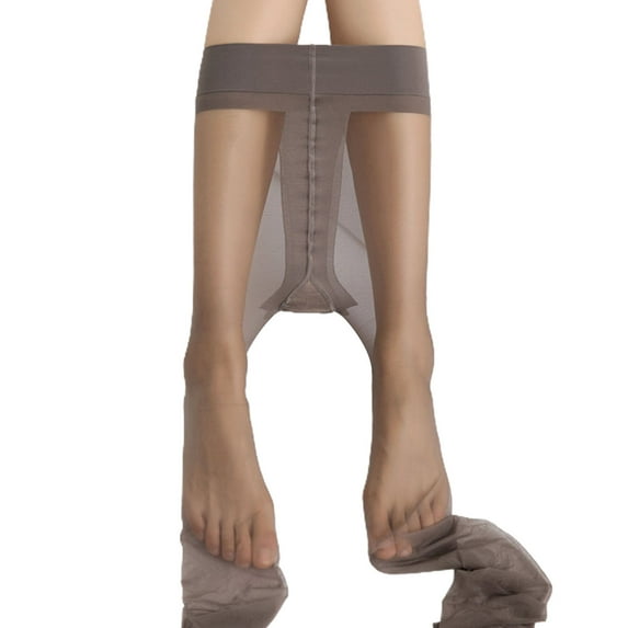 huanledash Invisible Stretchy Bottoming T-shaped Crotch Ultrathin Seamless Transparent Tights Stockings for Home