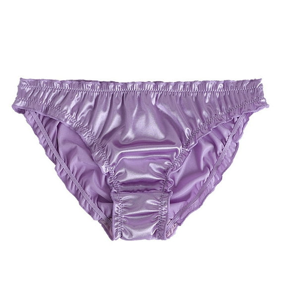 huanledash Lady Panties Low Waist Bouncy Solid Color No Constraint Comfortable Anti-peeking Soft Silky Pure Color Women Underpants for Inner Wear