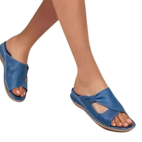 huanledash Sandals Open Toe Thick Sole Women Loose Soft Sole Slippers for Beach