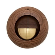 huanledash Shopkeepers Bell Adhesive Hanging Bass Bell Black Walnut Wood Round Solid Door Opening Shopkeepers Bell Decoration Home Supplies