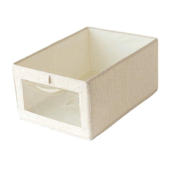 huanledash Storage Box Visual Window Foldable Fabric Art Drawer Type Cabinet Clothes Jeans Finishing Box Daily Use
